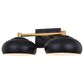 Vaxcel Belmont 2-Light Bathroom Vanity in Matte Black and Satin Brass, , large