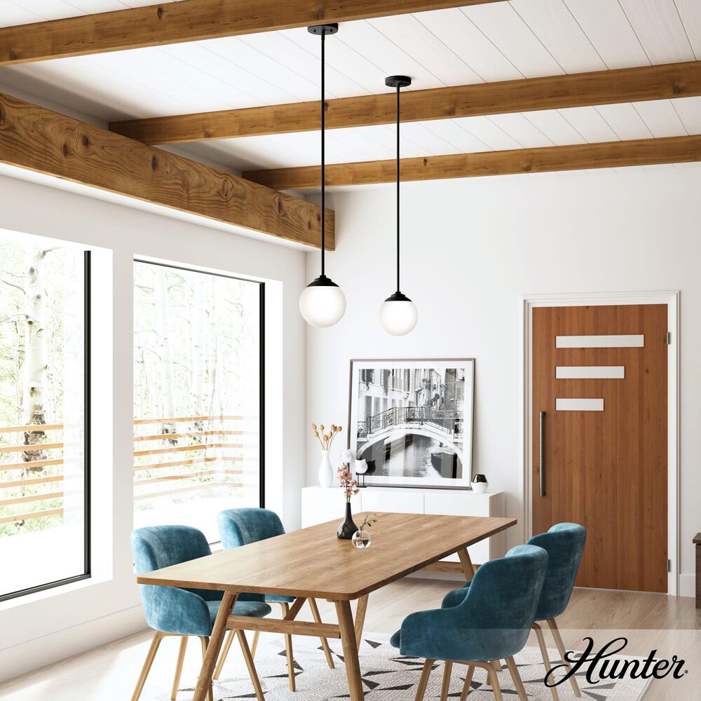 Hunter Hepburn 1-Light Mini Pendant in Matte Black, , large