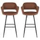 Lumisource Margarite Barstool with Brown Cushion in Black (Set of 2), , large
