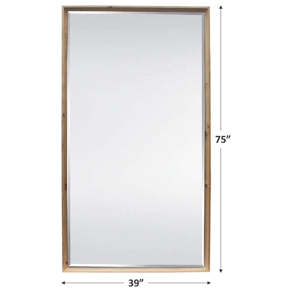 Garber Collection 75&quot; Rectangular Floor Mirror in Natural, , large