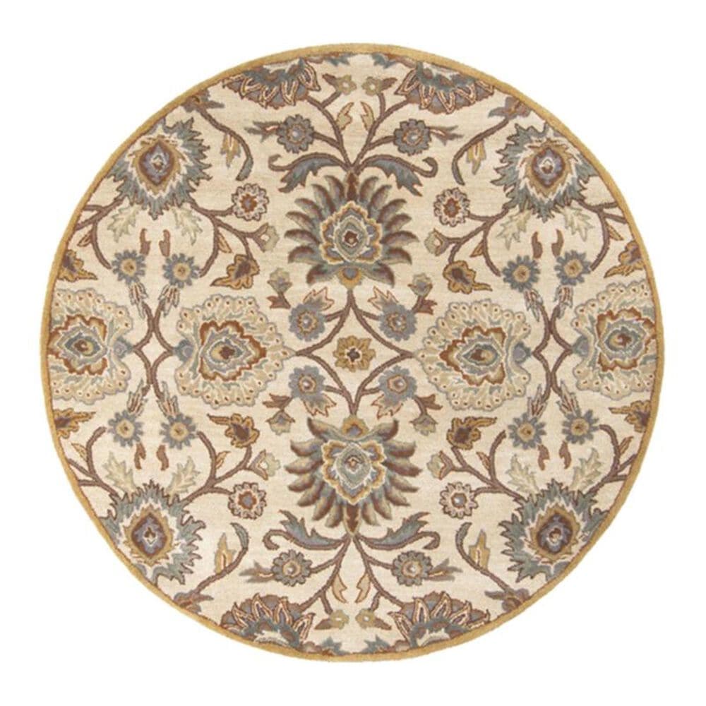 Surya Caesar CAE-1012 4" Round Gray, Beige and Camel Area Rugs, , large
