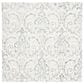 Safavieh Micro-Loop Damask 5" Square Ivory and Grey Area Rug, , large