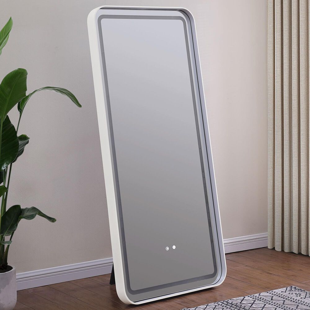 Coaster Glendora LED Standing Mirror in White, , large