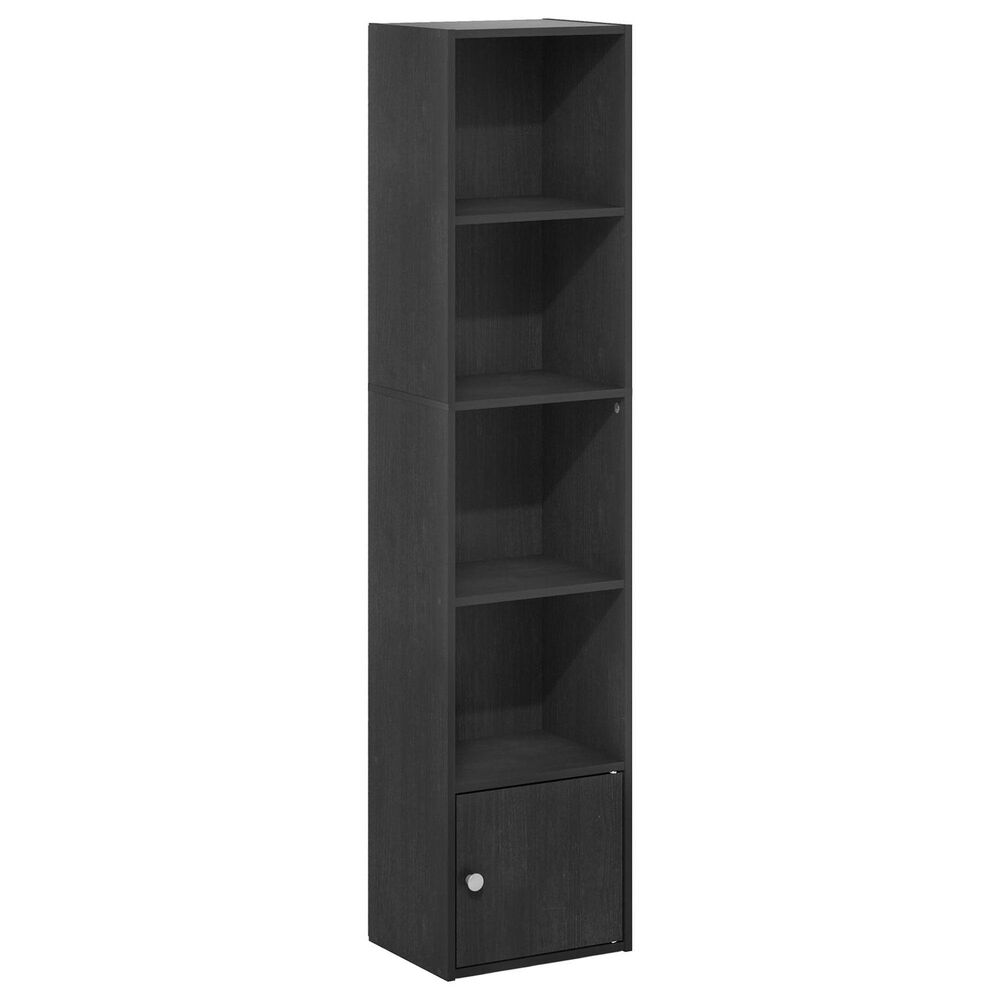 HOMLUX 5-Tier Shelf Bookcase with Door Storage Cabinet in Blackwood, , large