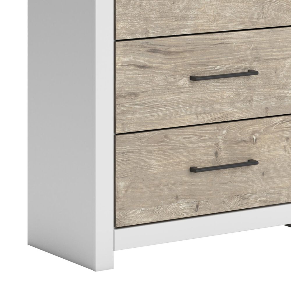 Ashley Charbitt 4-Piece Queen Panel Bedroom Set in Brown and Matte White, , large