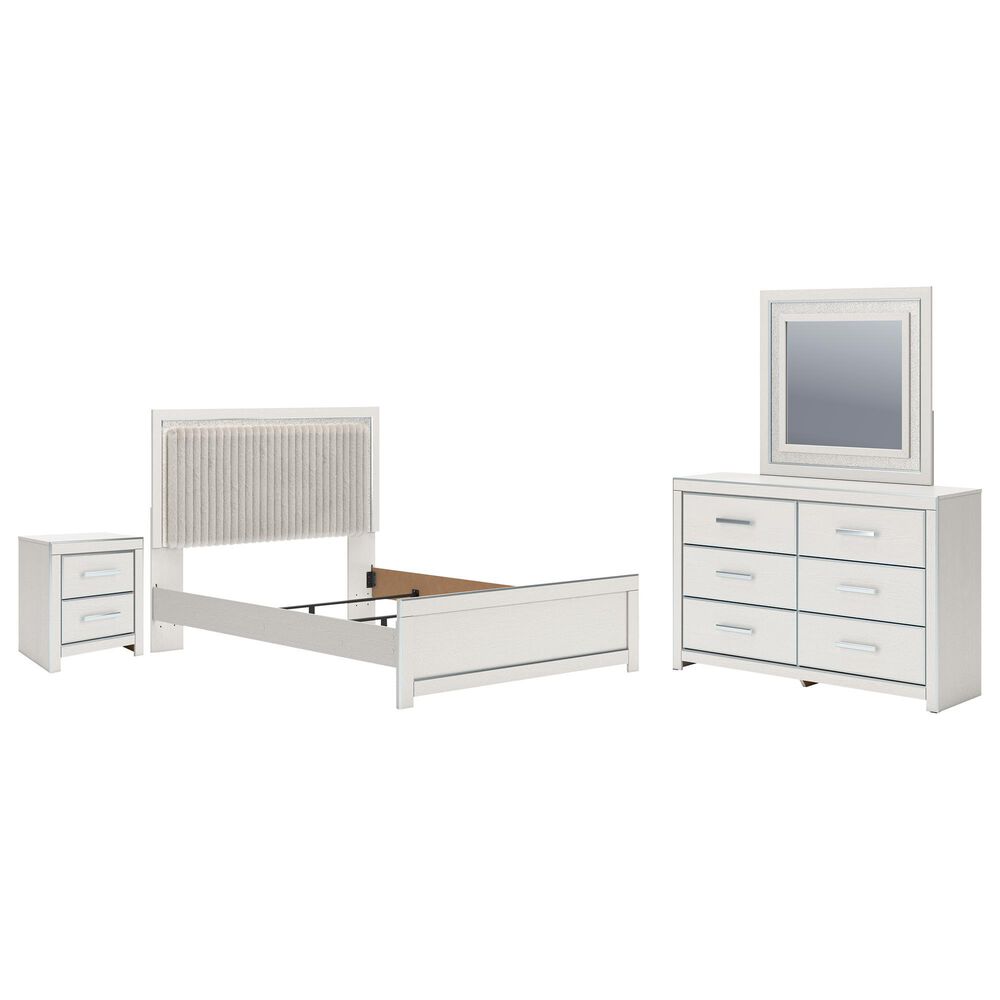 Ashley Zuraleus 4-Piece Queen Upholstered Panel Bedroom Set in Matte White, , large
