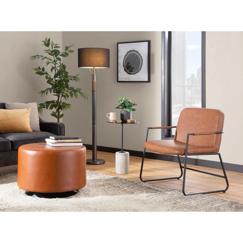 Lumisource Symbol Side Table in Concrete and Black Steel, , large