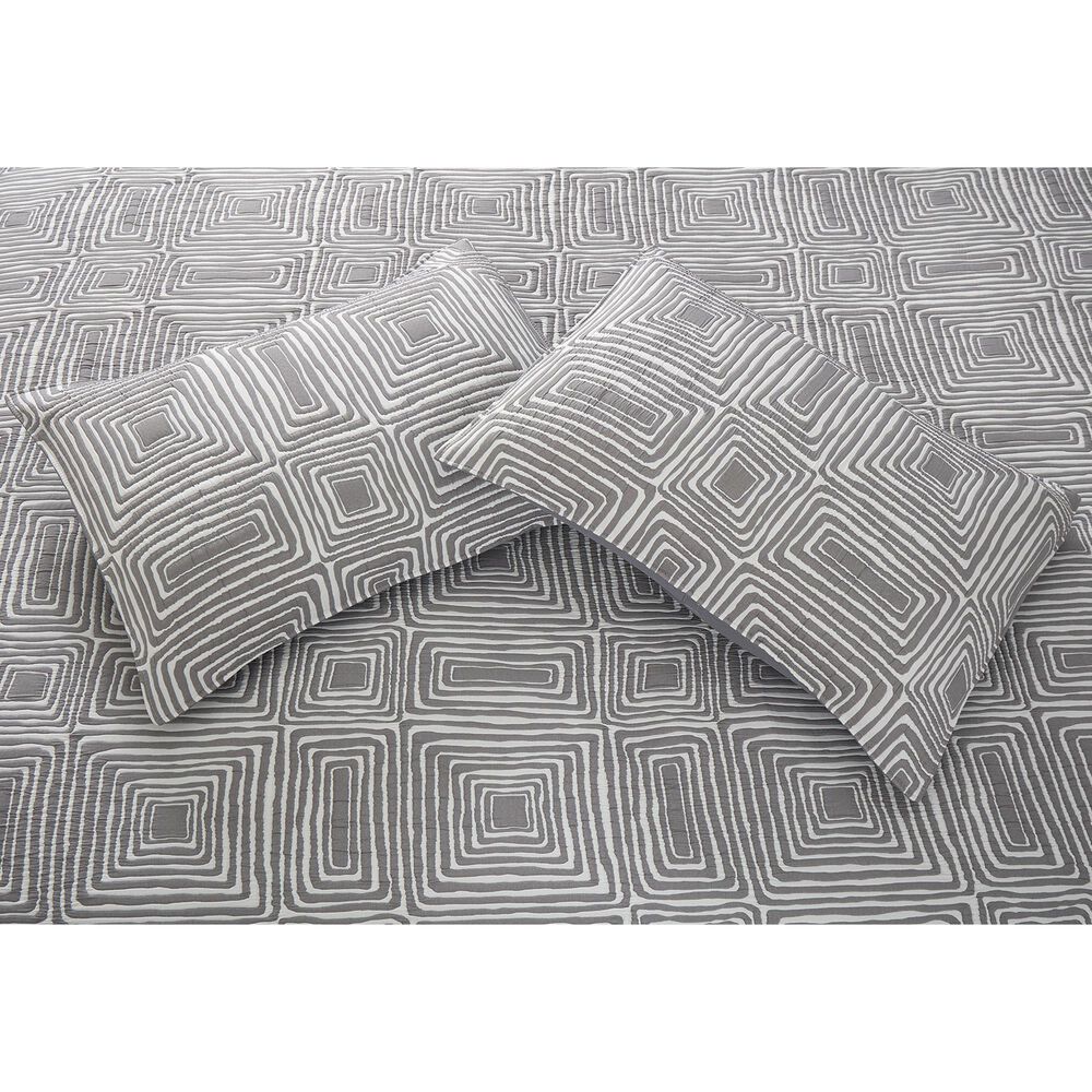 Duke Imports 3-Piece Jacquard Full/Queen Quilt Set in Charcoal Agate, , large
