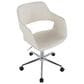 LumiSource Margarite Swivel Task Chair with Cream Faux Leather Cushion in Chrome, , large