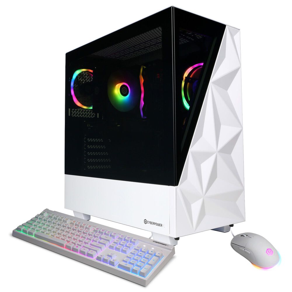 CyberPowerPC Gamer Master Gaming Desktop | AMD Ryzen 7 9700X - 16GB RAM - NVIDIA GeForce RTX 5060 Ti Graphics - 1TB SSD in White, , large