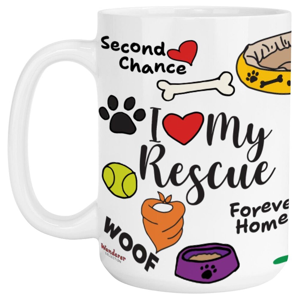 1 Brilliant Gift Wander Pets 15 Oz Dog Rescue Mug in White, , large