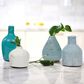 Creative Coop 4-Piece Round Terracotta Vase Set in Blue and Ivory, , large