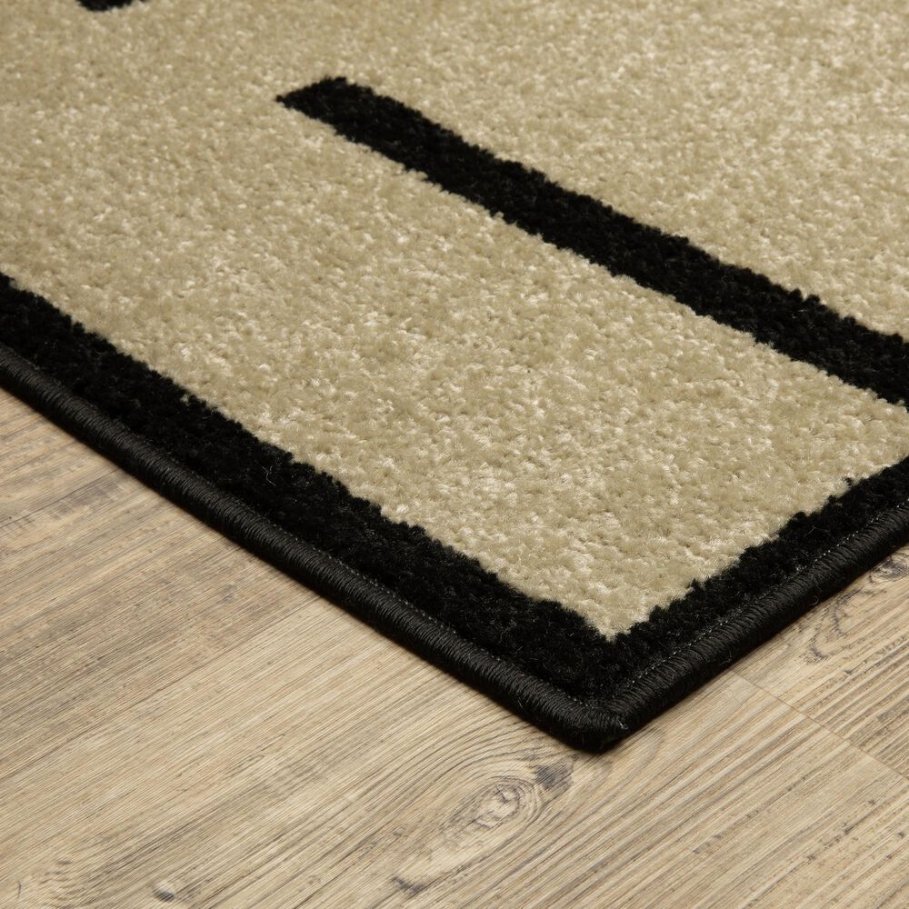 ROW by Oriental Weavers Quinn Geometric Beige and Black 7'10" x 10' Area Rug, , large