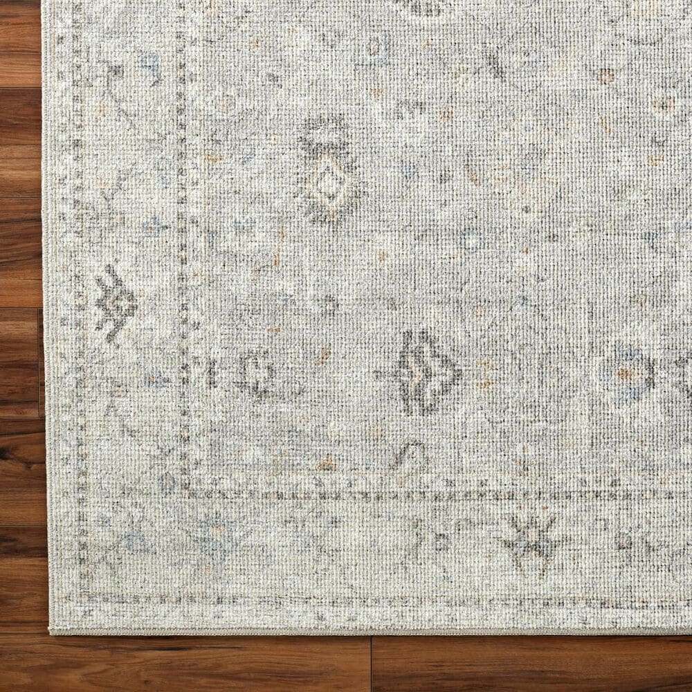 Surya Davina 5&#39;3&quot; x 7&#39; Medium Gray, Light Beige, Brown, Denim and White Area Rug, , large