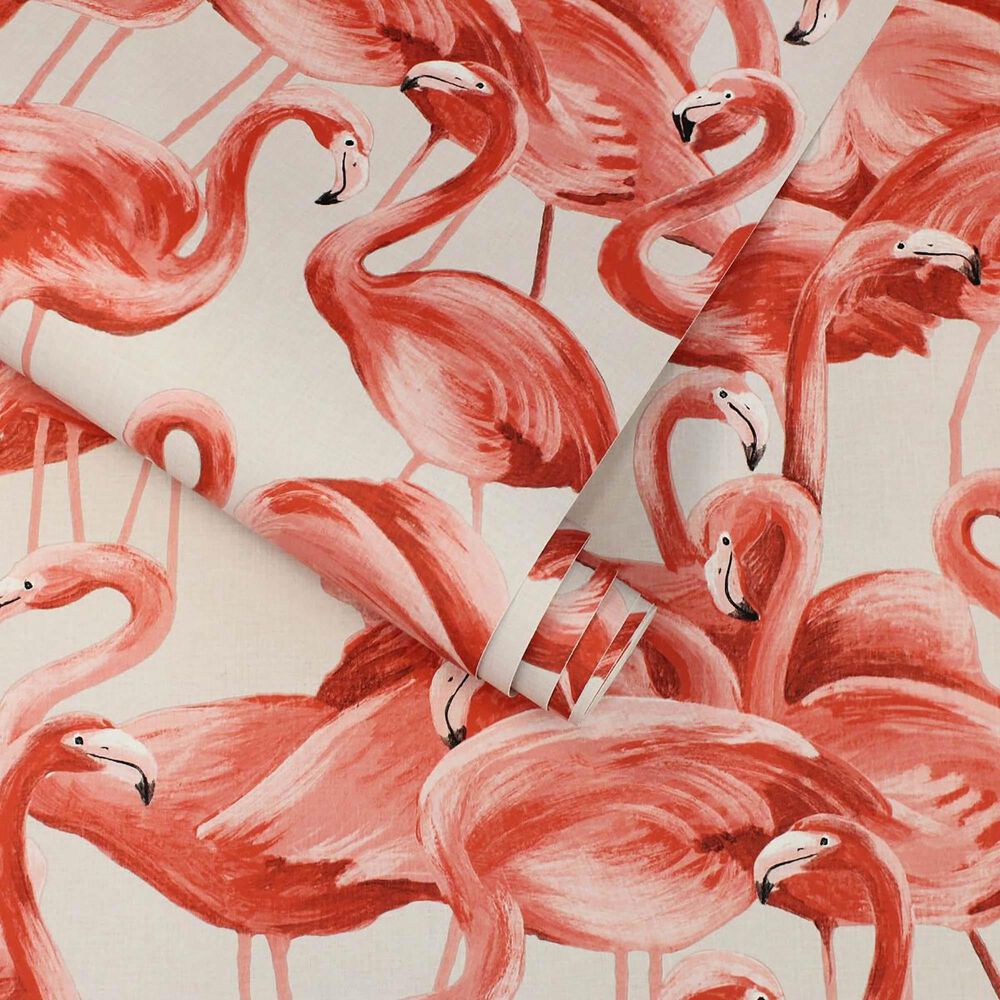 Tempaper Flamingo Cheeky Pink Peel and Stick Wallpaper, , large