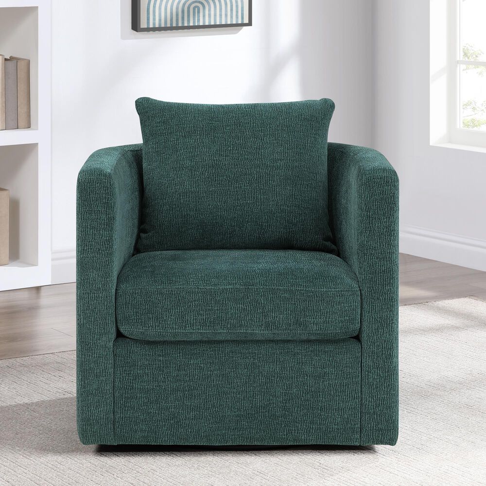 Hearth and Haven Sutton Swivel Chair in Peacock, , large