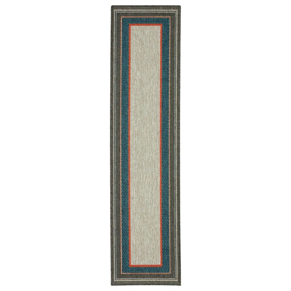 Oriental Weavers Latitude Grey 1"10" x 7"6" Indoor/Outdoor Runner, , large