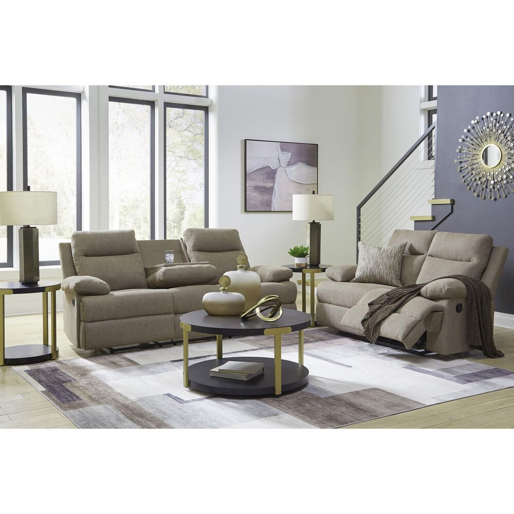 Ashley Side-Swipe Manual Reclining Loveseat in Mocha, , large