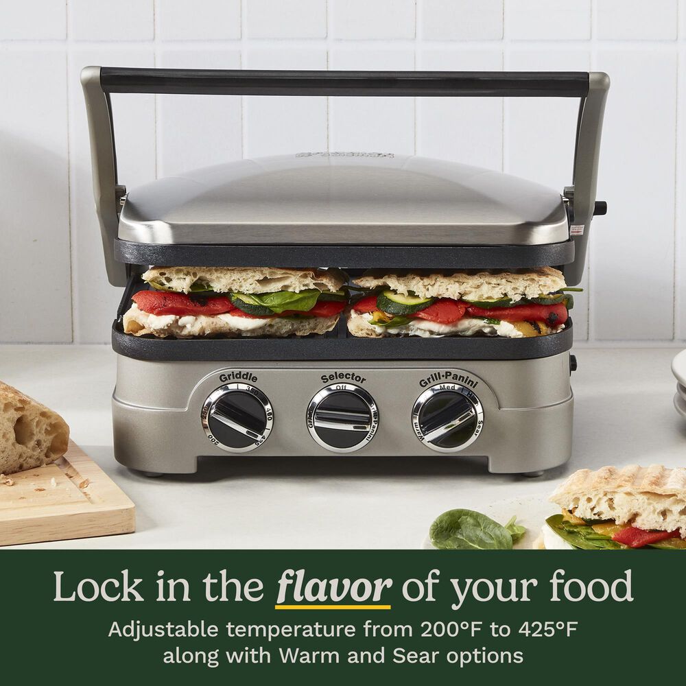 Cuisinart Griddler Indoor Grill with Griddle and Panini Press in Stainless Steel, , large