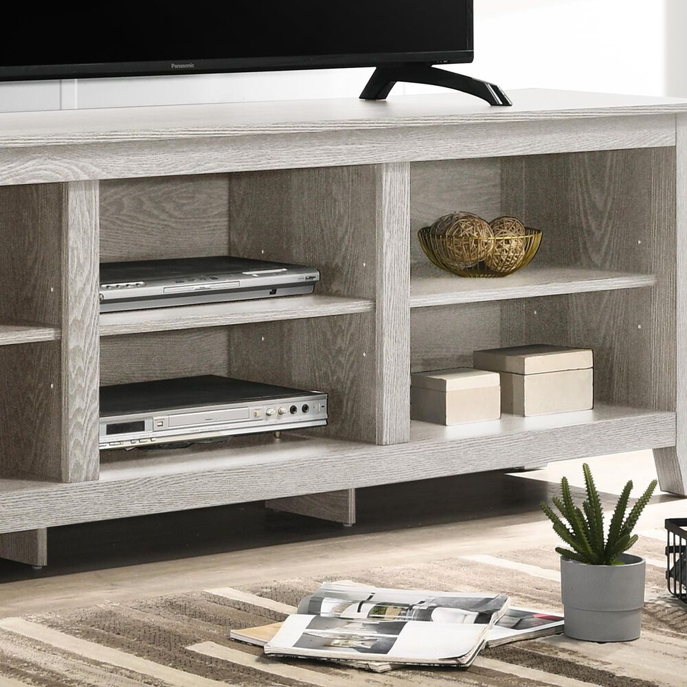 HOMLUX 70" TV Stand with Open Shelves and Adjustable Storage in Light Gray, , large