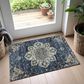 Dalyn Rug Company Silk Road Navy, Beige, Ivory, Gold, Copper and Gray 1"8" x 2"6" Area Rug, , large