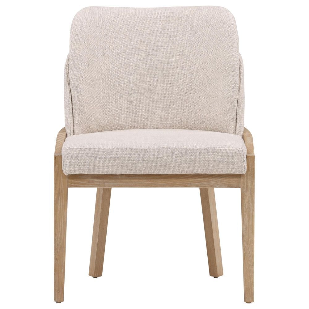 Blue Sun Designs Jacquelyn Dining Side Chair in Light Natural Finish and Beige Upholstery, , large