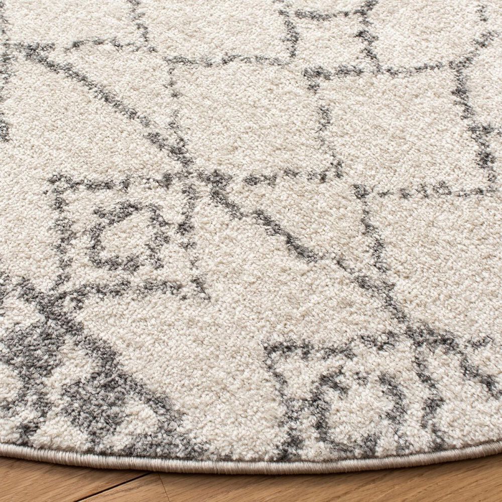 Safavieh Tulum  5&#39; Round Ivory and Grey Area Rug, , large