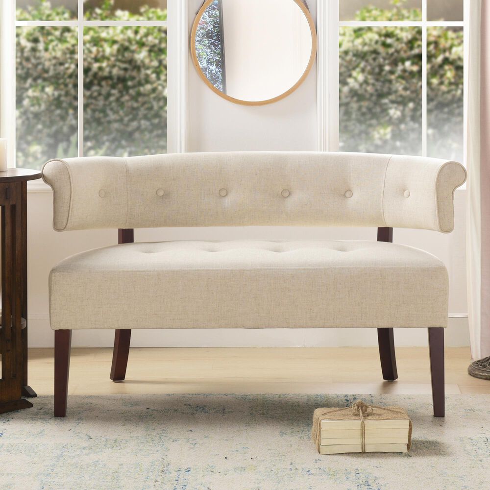 Jennifer Taylor Home Jared Stationary Settee in Wood Ash NFM
