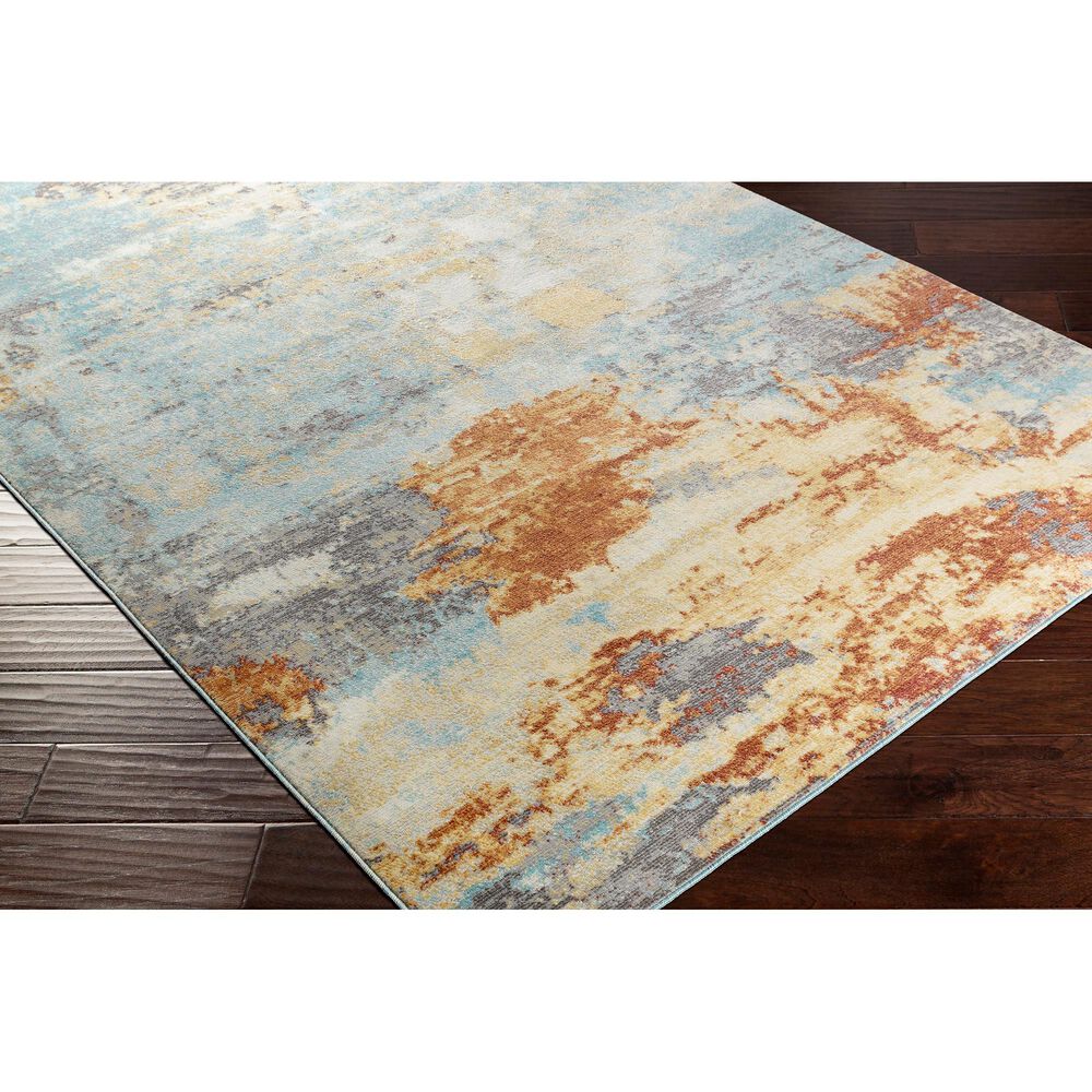 Surya Bodrum 8&#39;10&quot; x 12&#39; Orange, Gray and Aqua Area Rug, , large