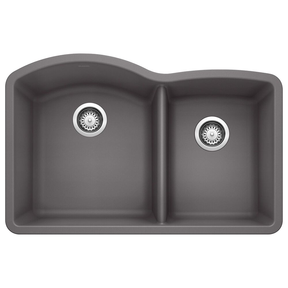 Blanco Diamond 32" 1-3/4 Double Bowl Kitchen Sink in Cinder, , large
