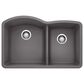 Blanco Diamond 32" 1-3/4 Double Bowl Kitchen Sink in Cinder, , large