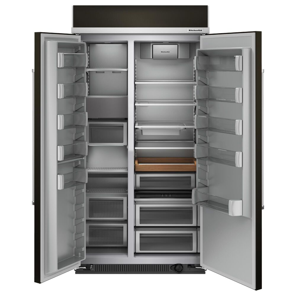 KitchenAid 25.5 Cu. Ft. Side By Side Built-In Refrigerator in Black Stainless Steel and PrintShield, , large