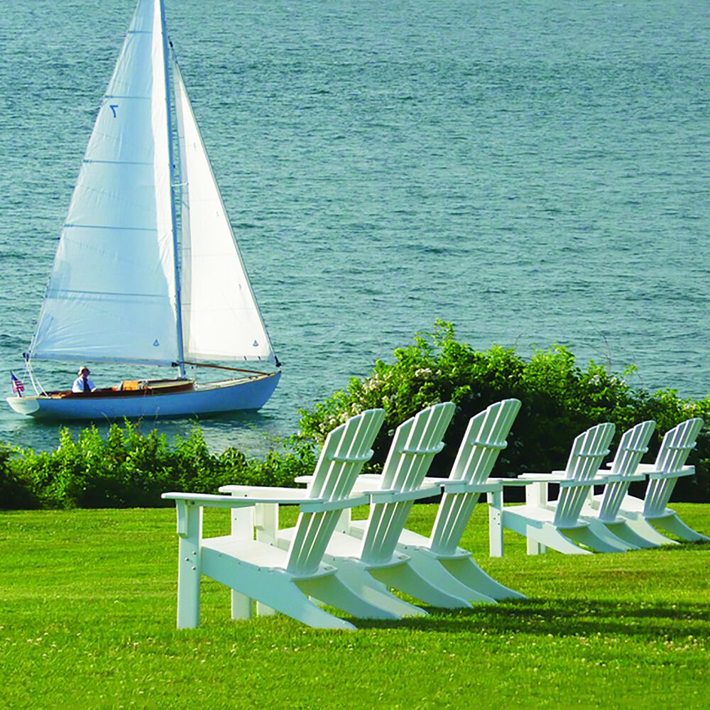 Oceanside Shell Back Adirondack Chair in White, , large