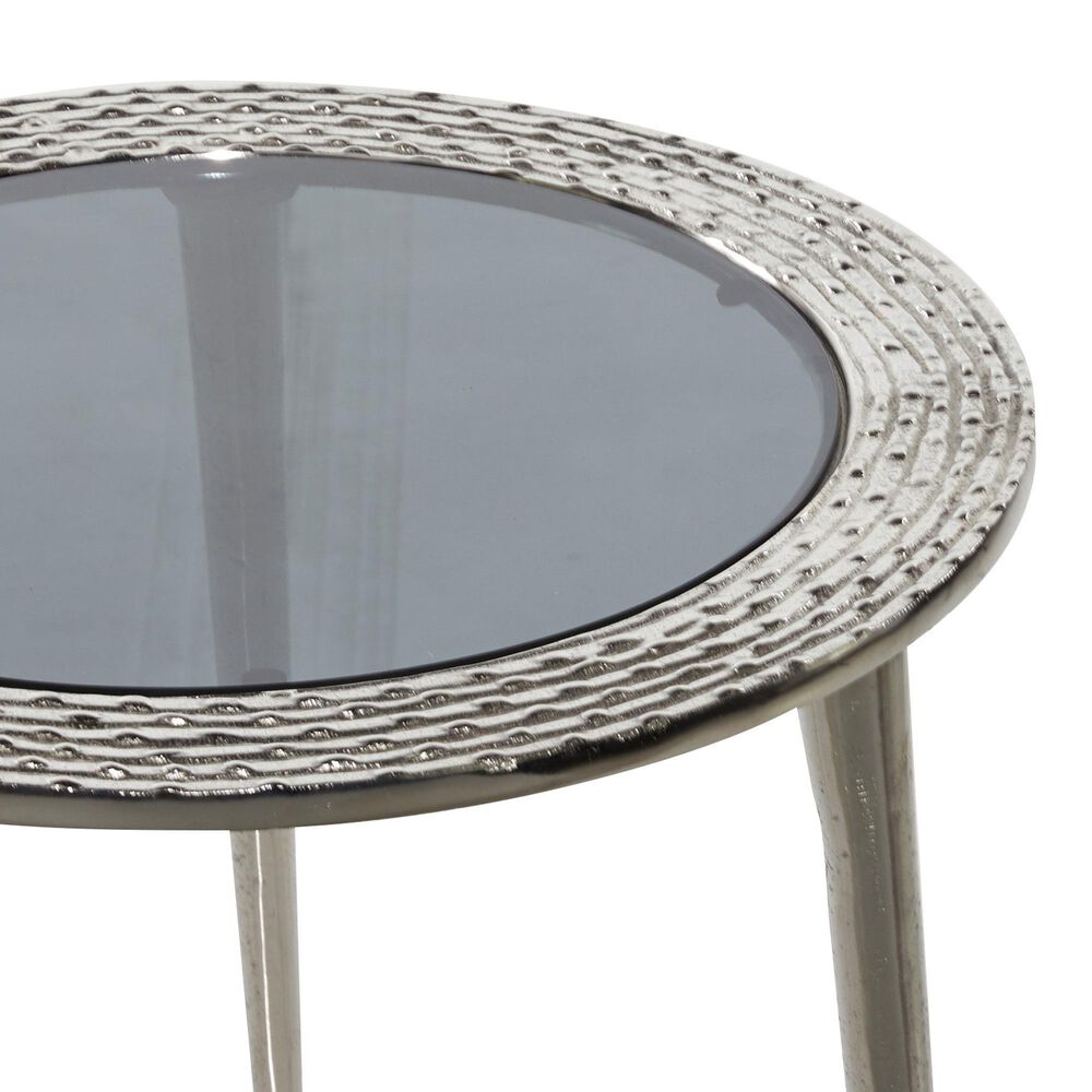 Maple and Jade Modern Leg Accent Table in Silver, , large
