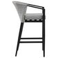 Armen Living Palma Patio Bar Stool with Dark Grey Cushion in Black, , large