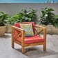 Hearth and Haven Brava Outdoor Club Chair with Cross-Back Design in Red, , large