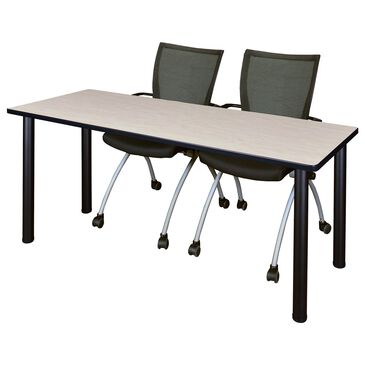 Regency Global Sourcing Kee 3-Piece Training Table Set in Maple/ Black/ Black, , large