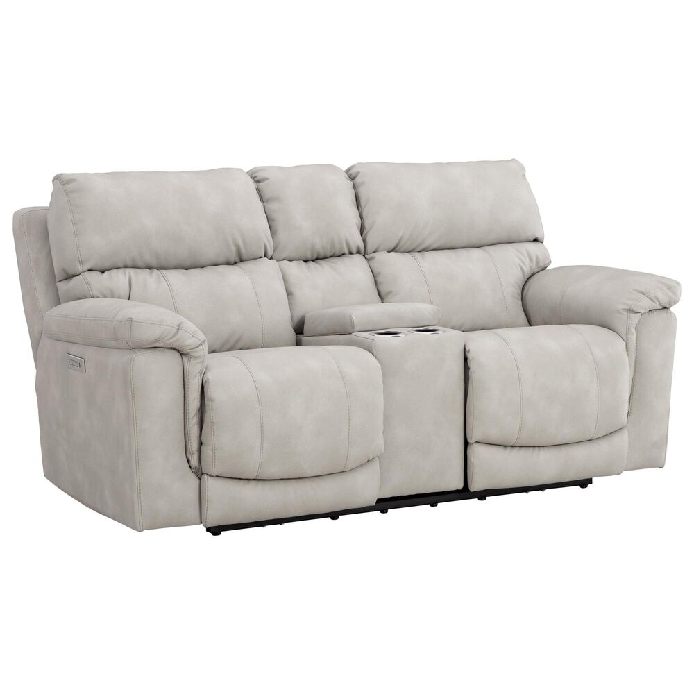 HomeStretch Cosmo Triple Power Loveseat with Console in Omnipotent Taupe, , large