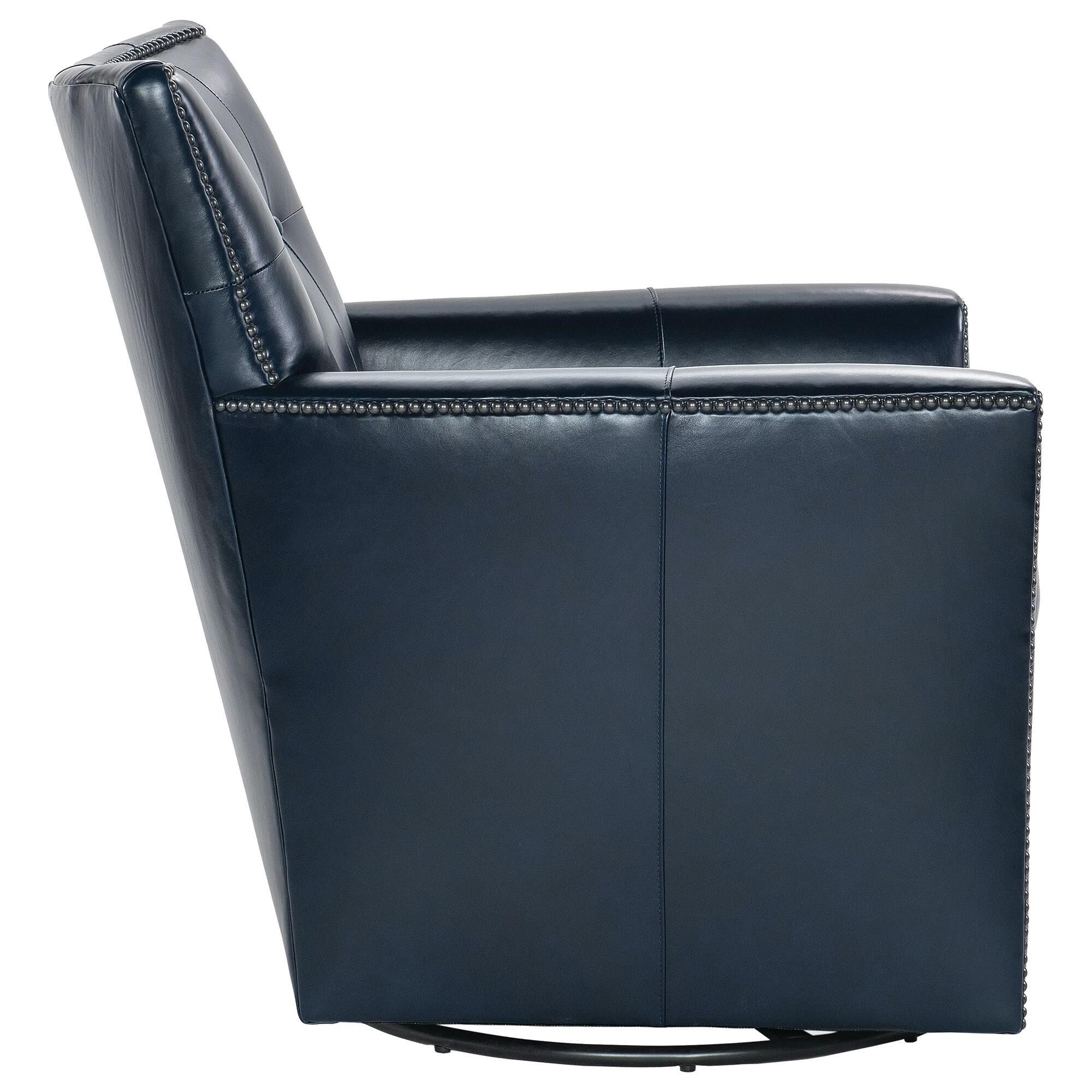 Hooker Furniture Leather Swivel Chair in Empire State Hamptons NFM