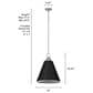 Hunter Klein 16" 3-Light Pendant in Brushed Nickel, , large