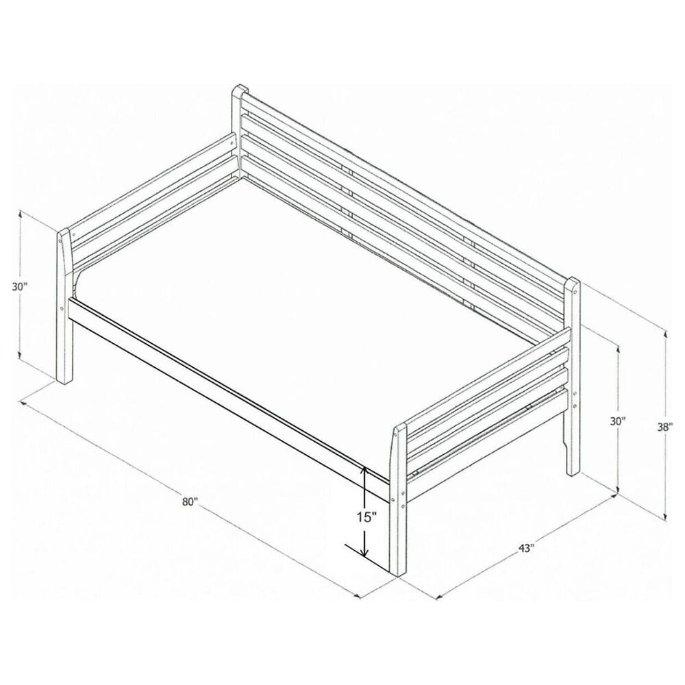 Kodiak Boho Daybed in White and Mattress, , large