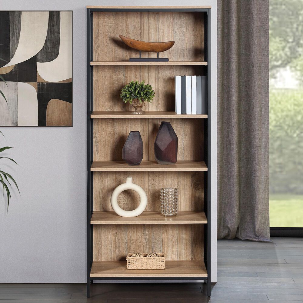 OSP Home Ace 72" 5-Shelf Bookcase in River Oak, , large