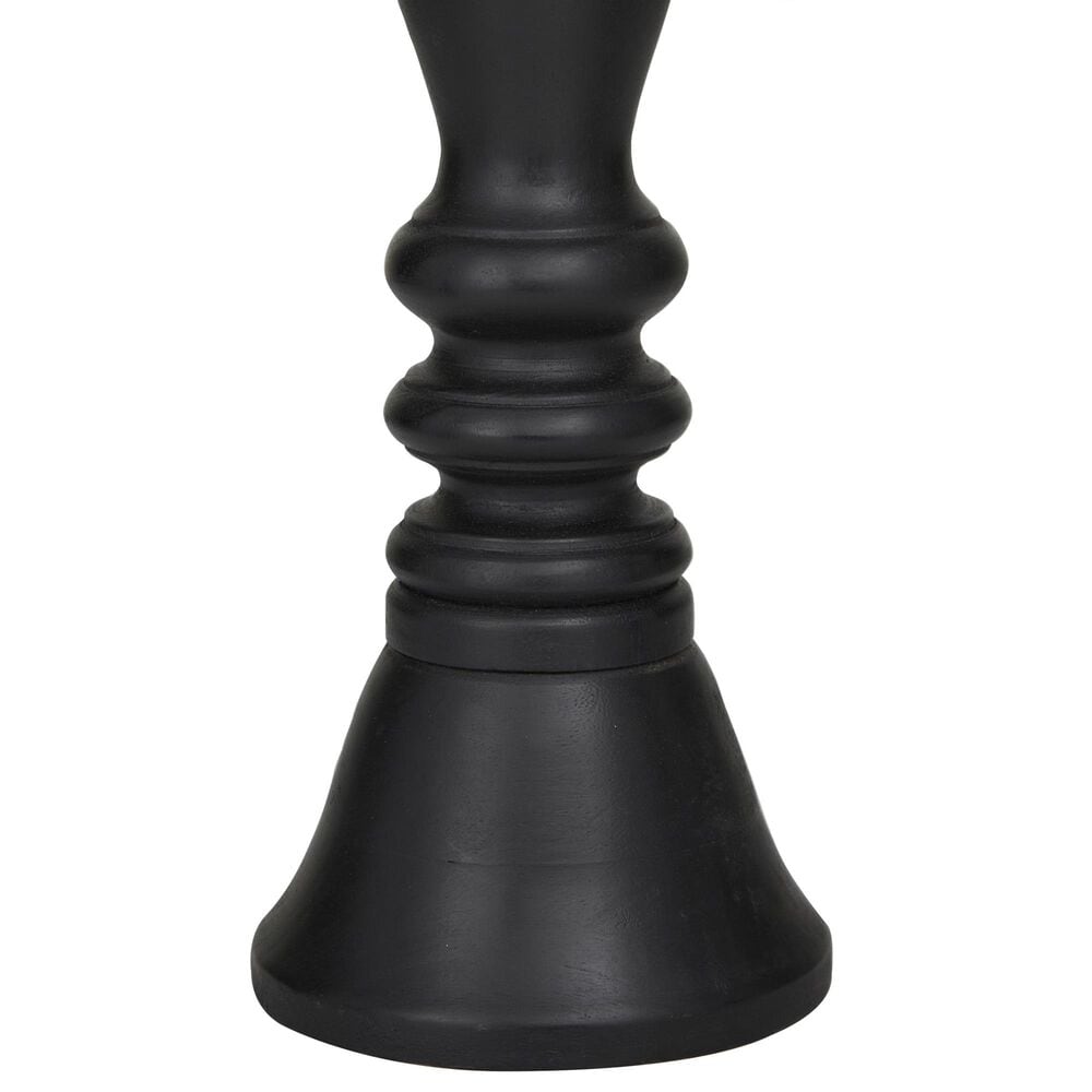 Maple and Jade 12&quot;, 15&quot;, 18&quot; Turned Style Pillar Decorative Candle Holder in Black &#40;Set of 3&#41;, , large
