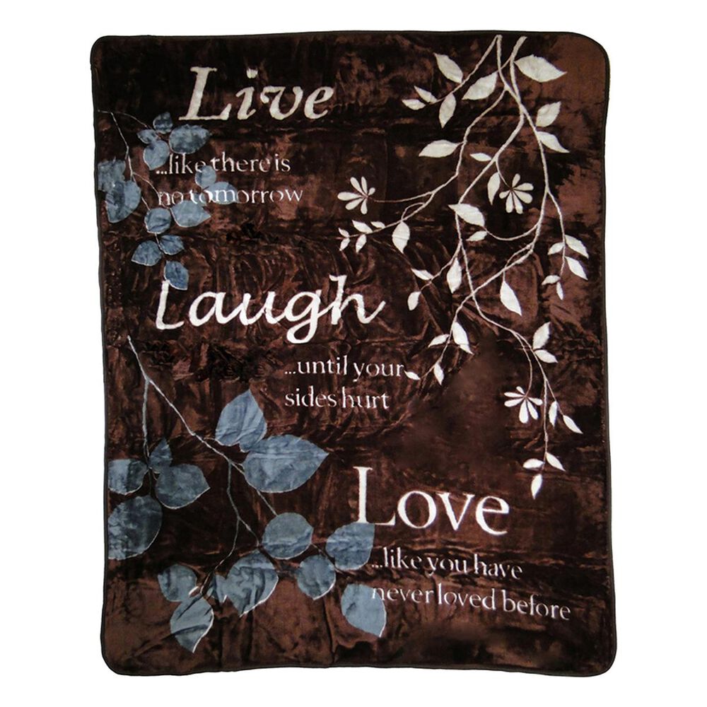 Shavel Home Products Hi Pile Luxury Live Laugh Love Oversized Throw, , large