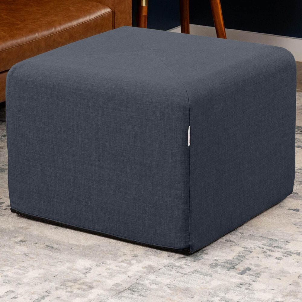 Jaxx Monroe Medium Ottoman in Denim, , large