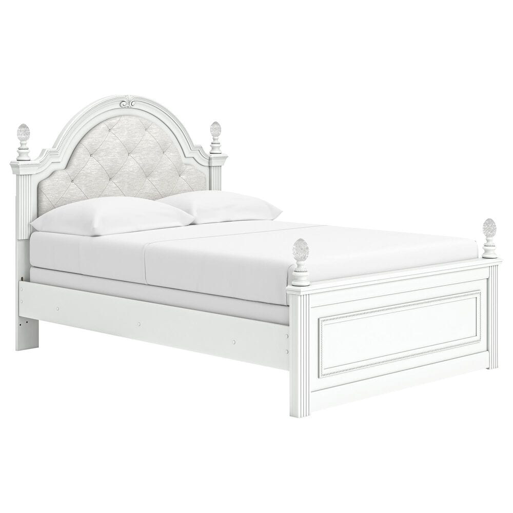 Ashley Kozlani Full Upholstered Panel Bed in Matte White, , large