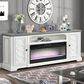Ironleaf Montgomery 82" Fireplace TV Stand in Antique White and Grey, , large