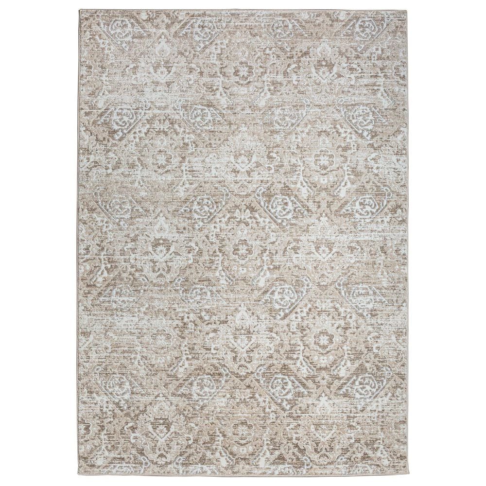 Radici USA Livigno Damask 5"3" x 7"3" Beige Area Rug, , large