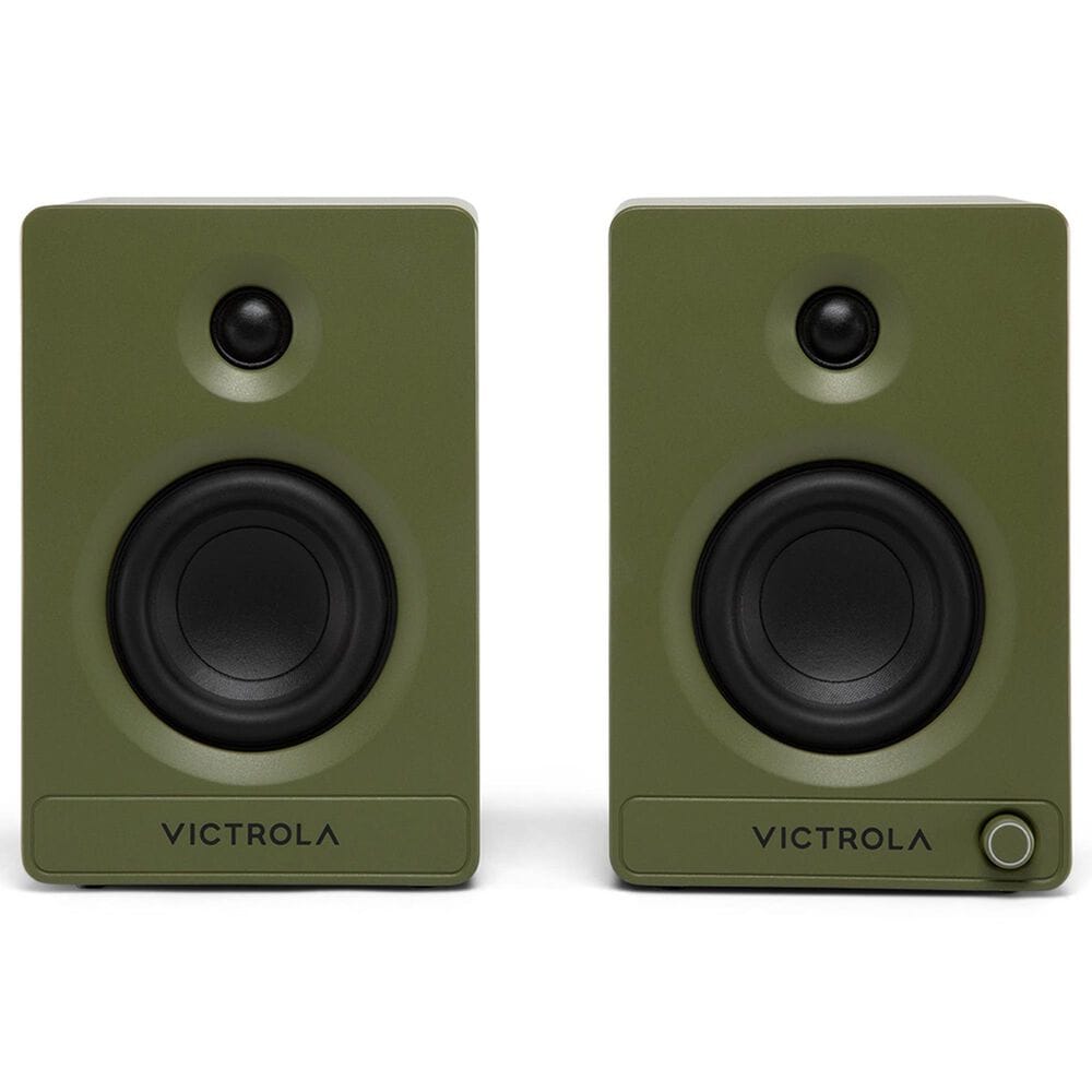 Victrola Tempo Bluetooth Bookshelf Speaker in Matte Green (Pair), , large