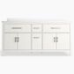 Kohler Kresla 72" Double Bathroom Vanity in White with 3 cm White Quartz Top and Rectangular Sinks, , large